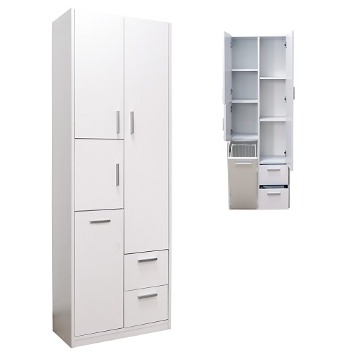 Koupelnová skříňka vysoká s košem STRAKOŠ AS 298K