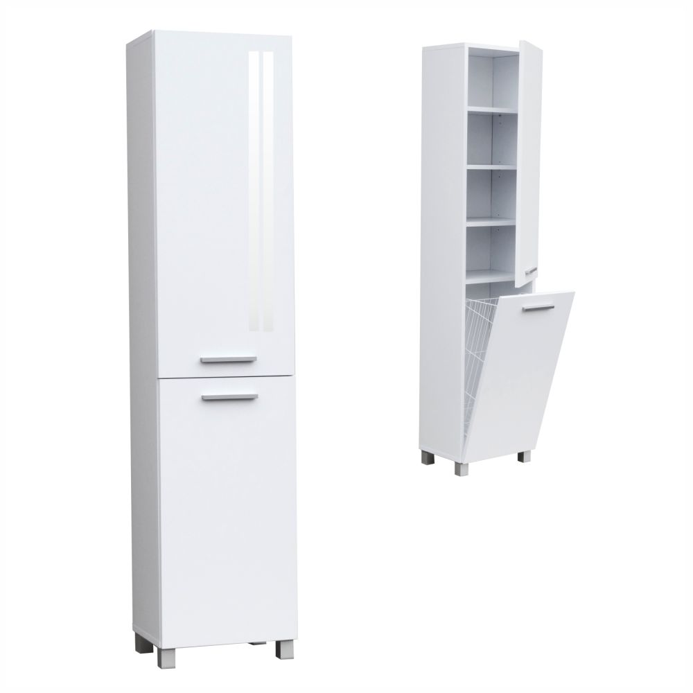 Koupelnová skříňka s košem vysoký lesk STRAKOŠ AS 1422K