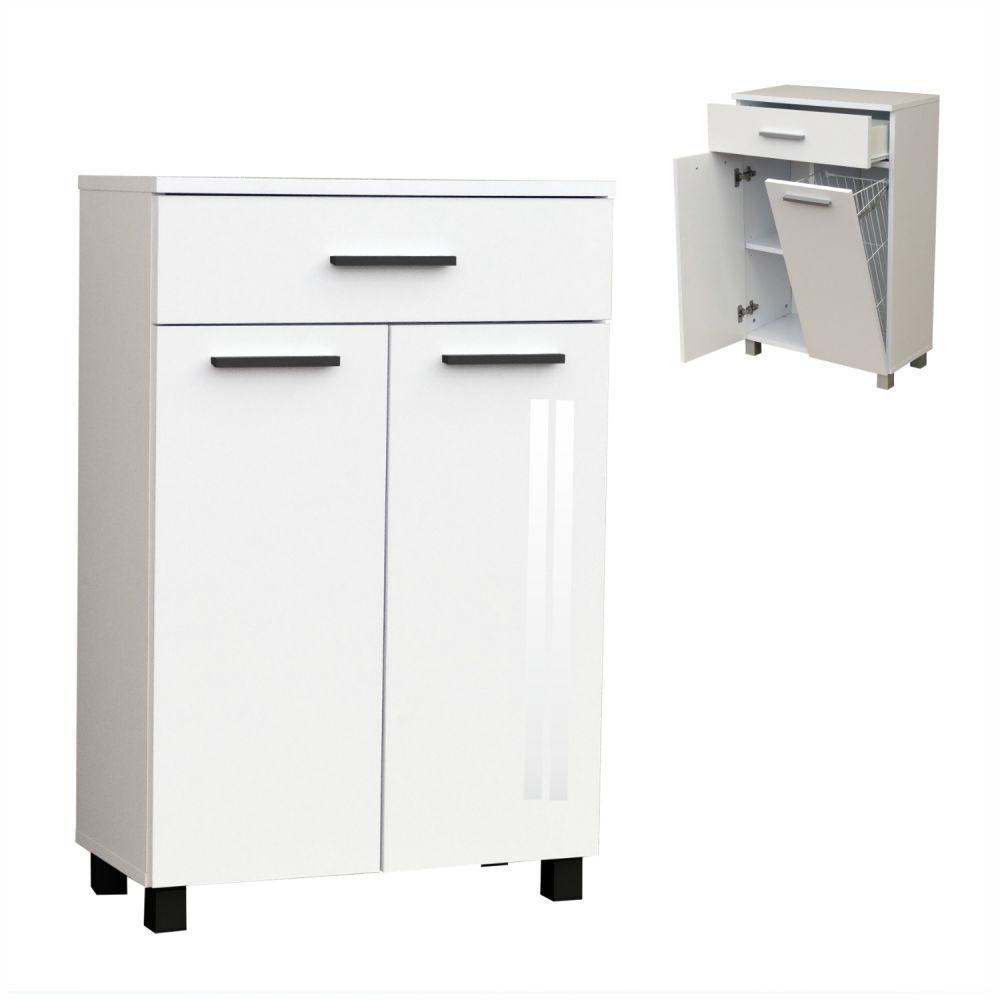 Produktové foto Koupelnová skříňka s košem vysoký lesk STRAKOŠ AS 1819K