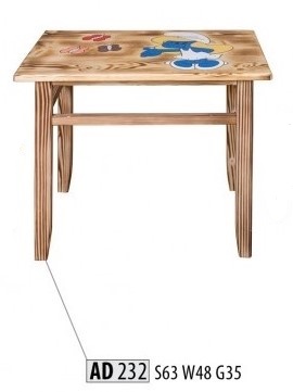 Dřevěný dětský stůl STRAKOŠ AD 232