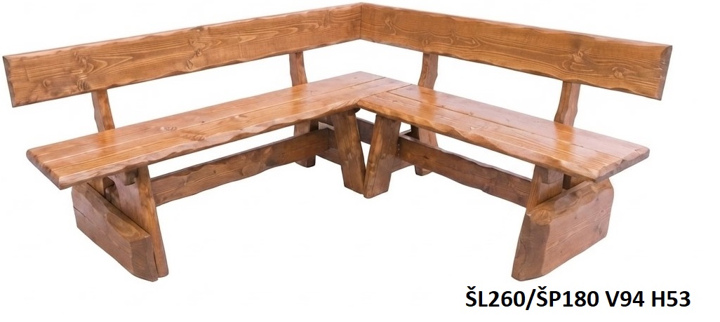 Zahradní rohová lavice STRAKOŠ MO 264