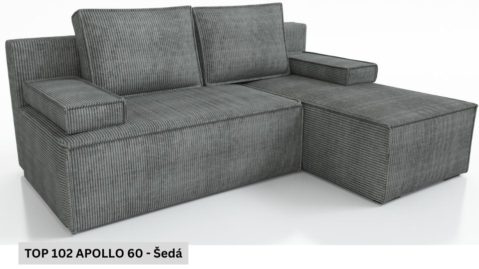 Produktové foto Rozkládací sedací souprava STRAKOŠ TOP 102 s úložným prostorem, rozkládací na spaní