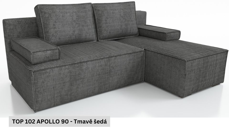 Produktové foto Rozkládací sedací souprava STRAKOŠ TOP 102 s úložným prostorem, rozkládací na spaní