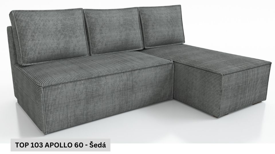 Produktové foto Rozkládací sedací souprava STRAKOŠ TOP 103 s úložným prostorem, rozkládací na spaní
