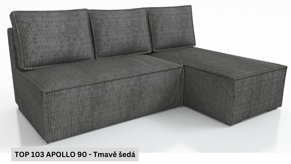 Produktové foto Rozkládací sedací souprava STRAKOŠ TOP 103 s úložným prostorem, rozkládací na spaní