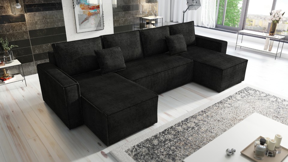 Produktové foto Rozkládací sedací souprava STRAKOŠ TOP 105 s úložným prostorem, rozkládací na spaní