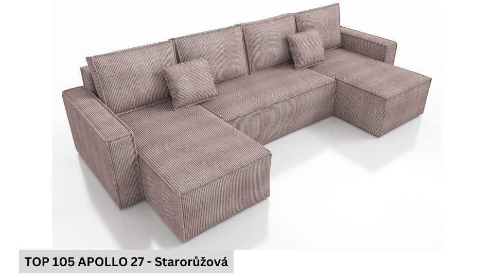 Produktové foto Rozkládací sedací souprava STRAKOŠ TOP 105 s úložným prostorem, rozkládací na spaní