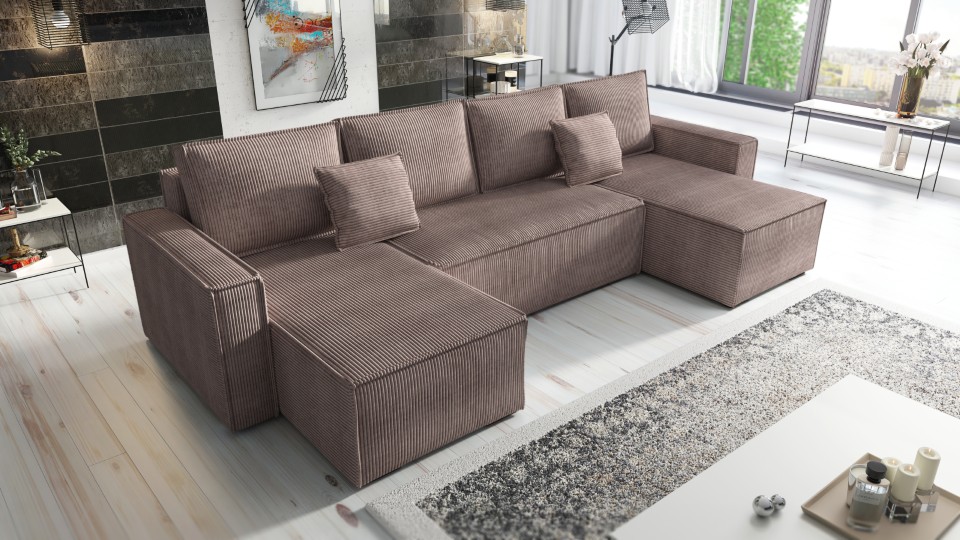 Produktové foto Rozkládací sedací souprava STRAKOŠ TOP 105 s úložným prostorem, rozkládací na spaní