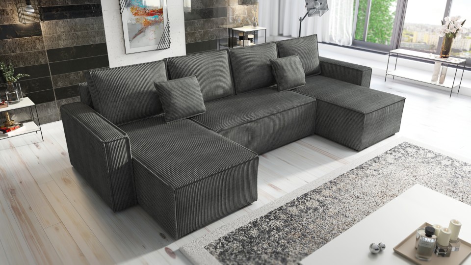 Produktové foto Rozkládací sedací souprava STRAKOŠ TOP 105 s úložným prostorem, rozkládací na spaní