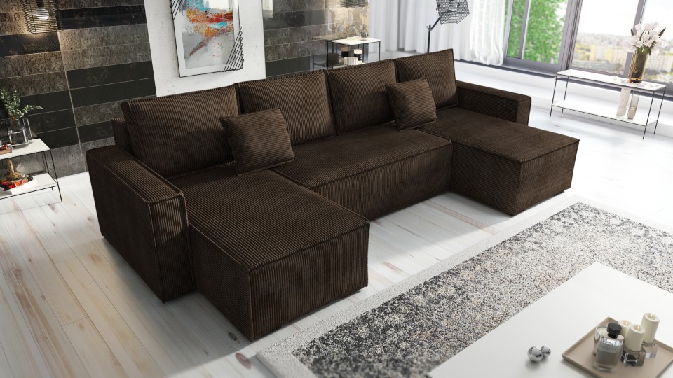 Produktové foto Rozkládací sedací souprava STRAKOŠ TOP 105 s úložným prostorem, rozkládací na spaní