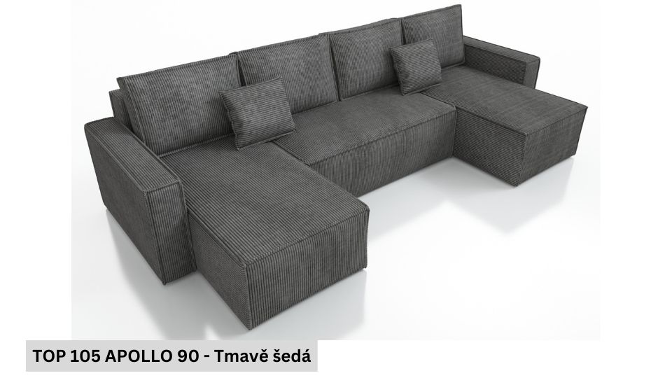 Produktové foto Rozkládací sedací souprava STRAKOŠ TOP 105 s úložným prostorem, rozkládací na spaní