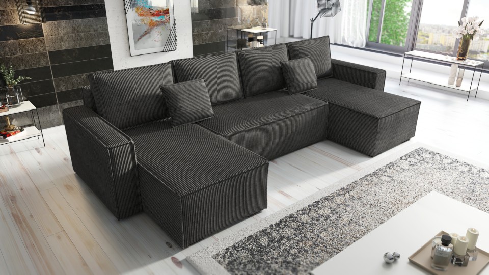 Produktové foto Rozkládací sedací souprava STRAKOŠ TOP 105 s úložným prostorem, rozkládací na spaní