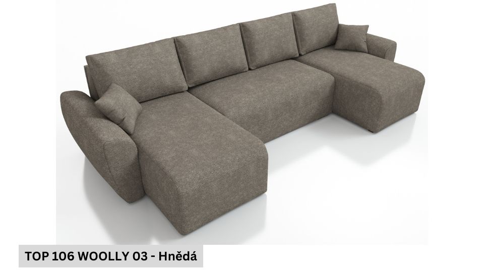 Produktové foto Rozkládací sedací souprava STRAKOŠ TOP 106 s úložným prostorem, rozkládací na spaní