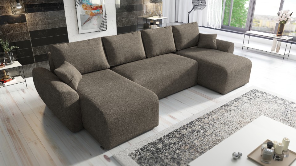 Produktové foto Rozkládací sedací souprava STRAKOŠ TOP 106 s úložným prostorem, rozkládací na spaní