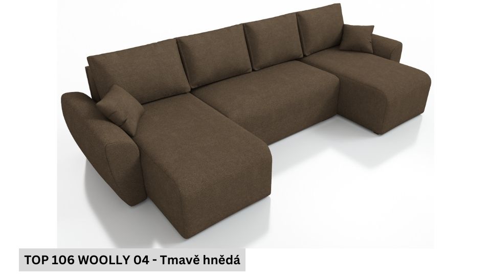 Produktové foto Rozkládací sedací souprava STRAKOŠ TOP 106 s úložným prostorem, rozkládací na spaní