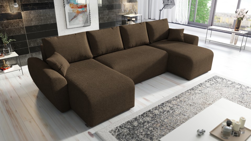 Produktové foto Rozkládací sedací souprava STRAKOŠ TOP 106 s úložným prostorem, rozkládací na spaní