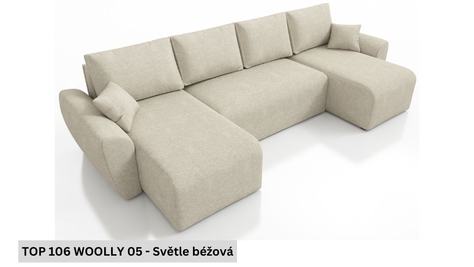 Produktové foto Rozkládací sedací souprava STRAKOŠ TOP 106 s úložným prostorem, rozkládací na spaní