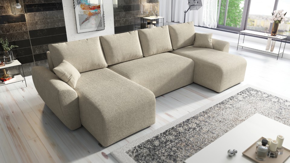 Produktové foto Rozkládací sedací souprava STRAKOŠ TOP 106 s úložným prostorem, rozkládací na spaní