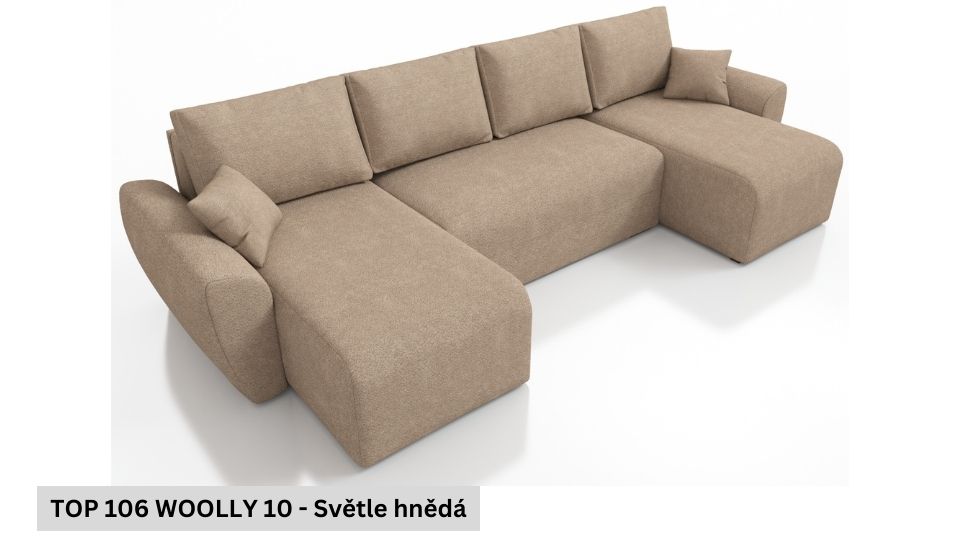 Produktové foto Rozkládací sedací souprava STRAKOŠ TOP 106 s úložným prostorem, rozkládací na spaní