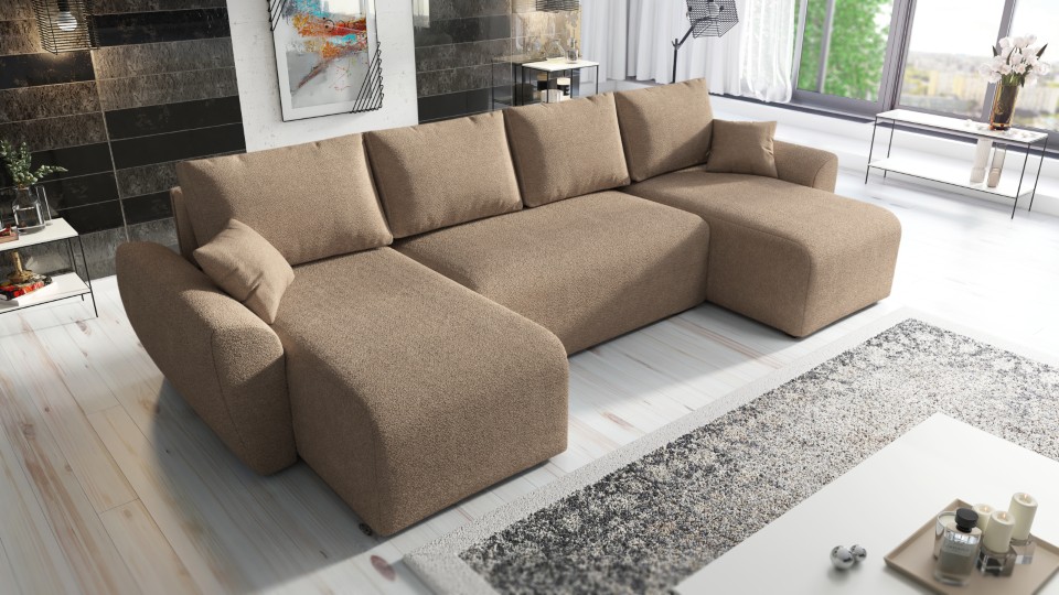 Produktové foto Rozkládací sedací souprava STRAKOŠ TOP 106 s úložným prostorem, rozkládací na spaní