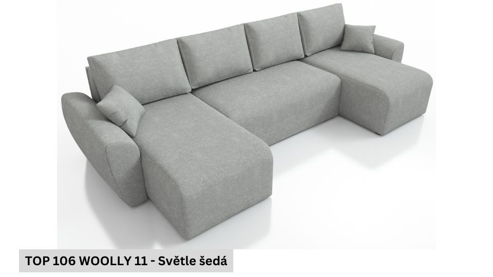 Produktové foto Rozkládací sedací souprava STRAKOŠ TOP 106 s úložným prostorem, rozkládací na spaní