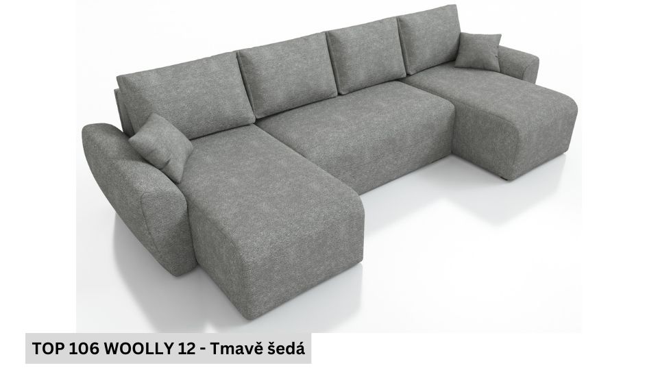 Produktové foto Rozkládací sedací souprava STRAKOŠ TOP 106 s úložným prostorem, rozkládací na spaní