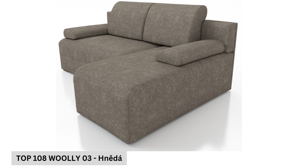 Produktové foto Rozkládací sedací souprava STRAKOŠ TOP 108 s úložným prostorem, rozkládací na spaní