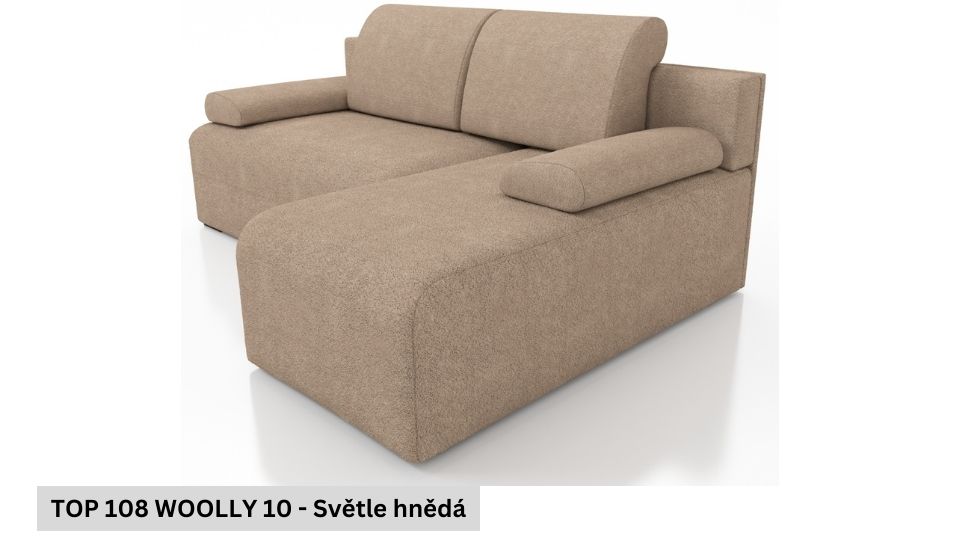 Produktové foto Rozkládací sedací souprava STRAKOŠ TOP 108 s úložným prostorem, rozkládací na spaní