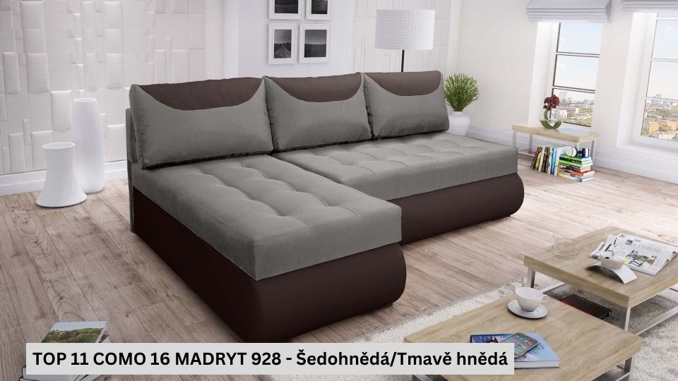 Produktové foto Rozkládací sedací souprava STRAKOŠ TOP 11 s úložným prostorem, rozkládací na spaní