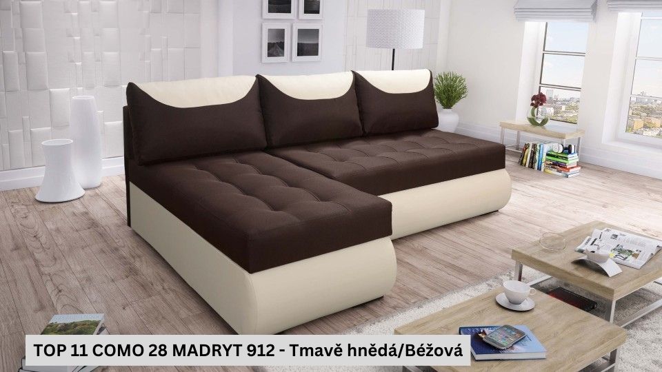 Produktové foto Rozkládací sedací souprava STRAKOŠ TOP 11 s úložným prostorem, rozkládací na spaní