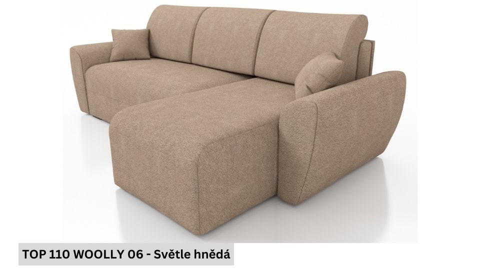 Produktové foto Rozkládací sedací souprava STRAKOŠ TOP 110 s úložným prostorem, rozkládací na spaní