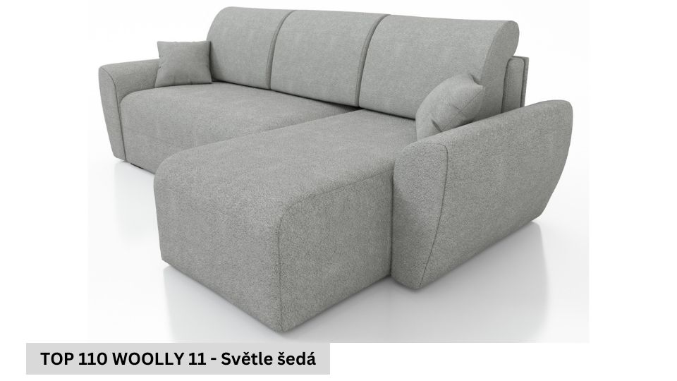 Produktové foto Rozkládací sedací souprava STRAKOŠ TOP 110 s úložným prostorem, rozkládací na spaní