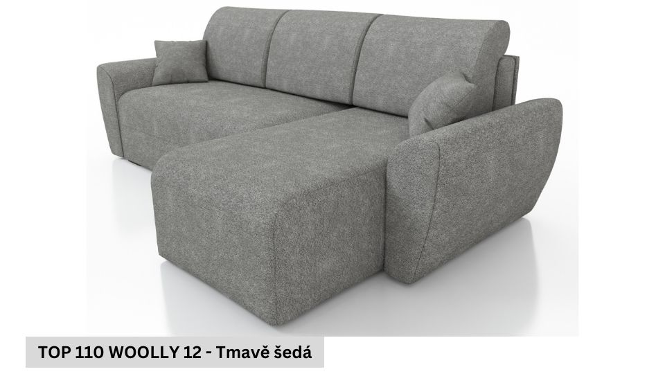 Produktové foto Rozkládací sedací souprava STRAKOŠ TOP 110 s úložným prostorem, rozkládací na spaní