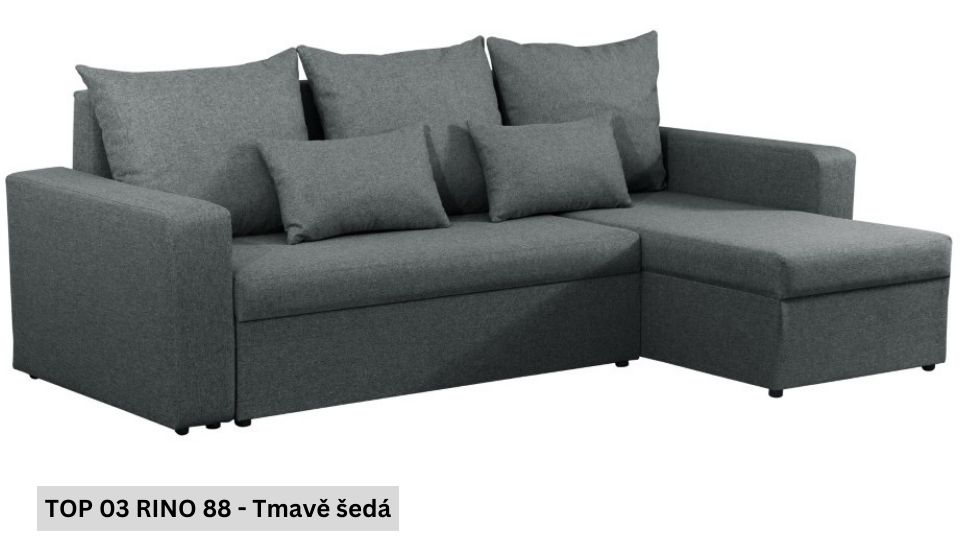 Produktové foto Rozkládací sedací souprava STRAKOŠ TOP 3 s úložným prostorem, rozkládací na spaní