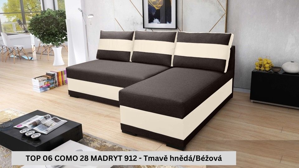 Produktové foto Rozkládací sedací souprava STRAKOŠ TOP 6 s úložným prostorem, rozkládací na spaní