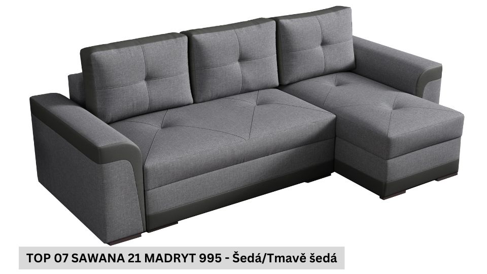 Produktové foto Rozkládací sedací souprava STRAKOŠ TOP 7 s úložným prostorem, rozkládací na spaní