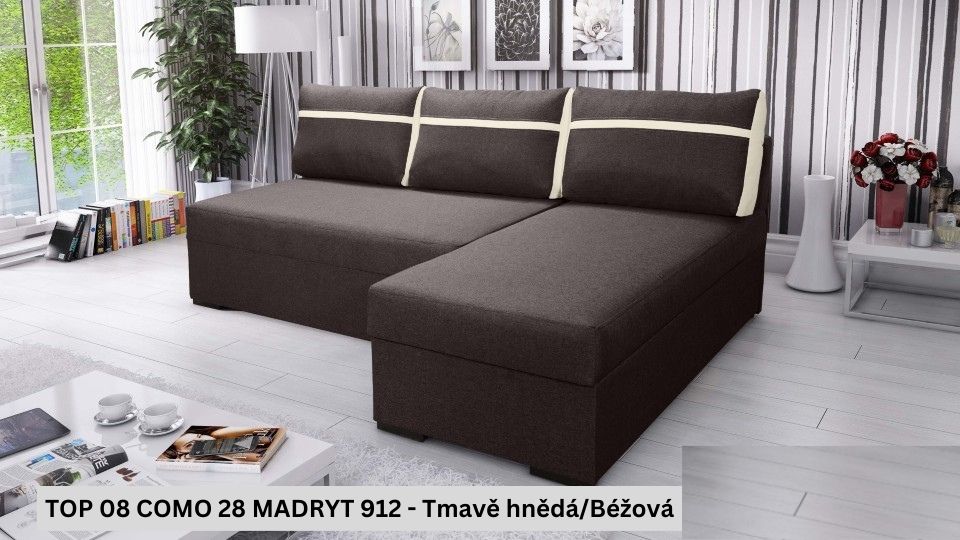 Produktové foto Rozkládací sedací souprava STRAKOŠ TOP 8 s úložným prostorem, rozkládací na spaní