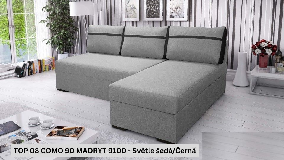 Produktové foto Rozkládací sedací souprava STRAKOŠ TOP 8 s úložným prostorem, rozkládací na spaní