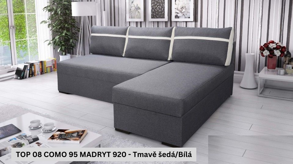 Produktové foto Rozkládací sedací souprava STRAKOŠ TOP 8 s úložným prostorem, rozkládací na spaní