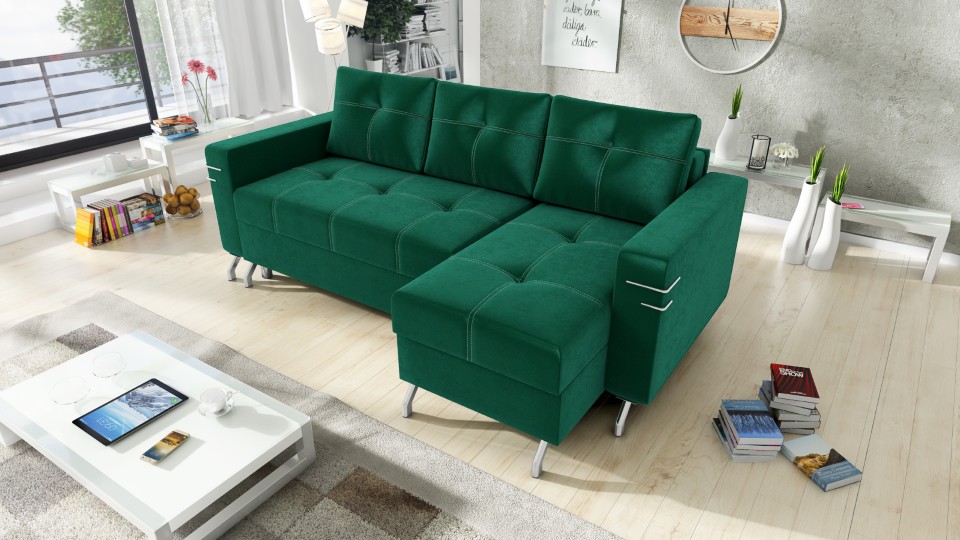 Produktové foto Rozkládací sedací souprava STRAKOŠ TOP 90 s úložným prostorem, rozkládací na spaní