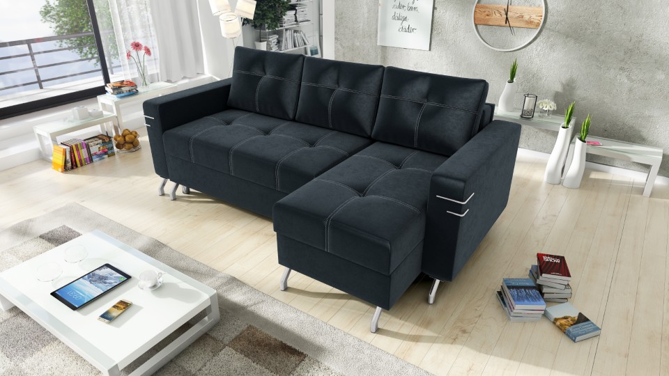 Produktové foto Rozkládací sedací souprava STRAKOŠ TOP 90 s úložným prostorem, rozkládací na spaní