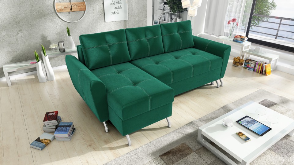 Produktové foto Rozkládací sedací souprava STRAKOŠ TOP 91 s úložným prostorem, rozkládací na spaní