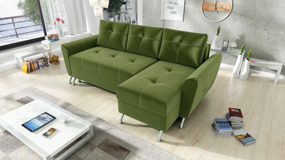 Produktové foto Rozkládací sedací souprava STRAKOŠ TOP 91 s úložným prostorem, rozkládací na spaní