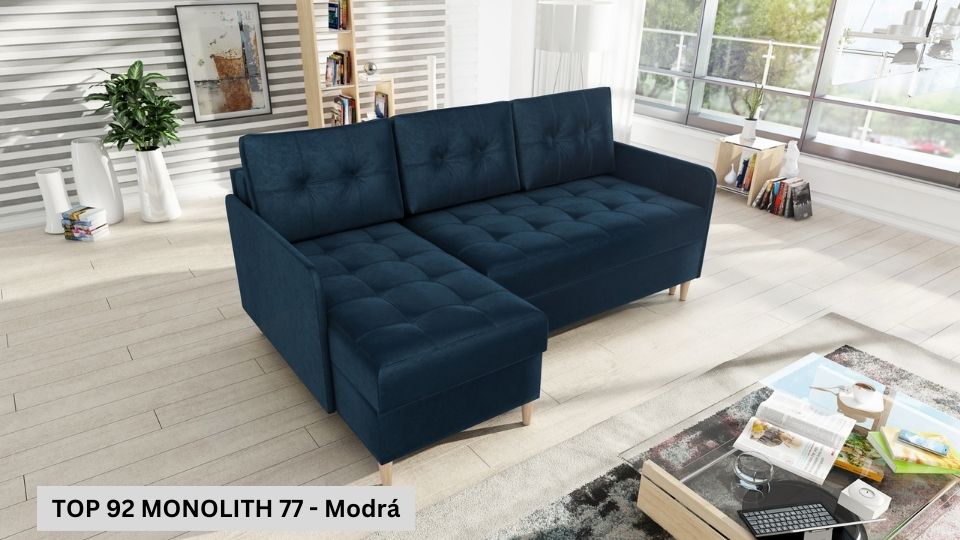 Produktové foto Rozkládací sedací souprava STRAKOŠ TOP 92 s úložným prostorem, rozkládací na spaní