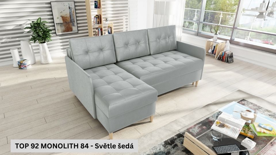 Produktové foto Rozkládací sedací souprava STRAKOŠ TOP 92 s úložným prostorem, rozkládací na spaní