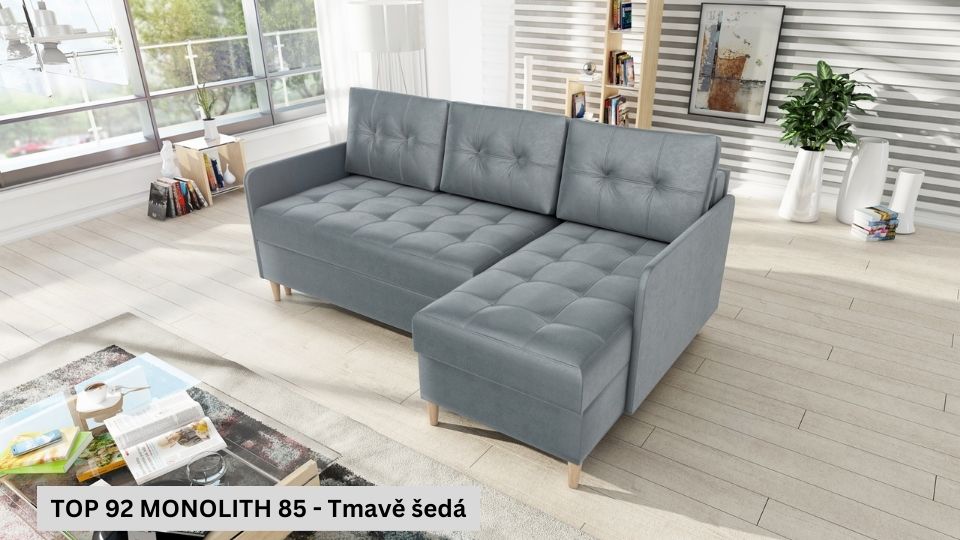 Produktové foto Rozkládací sedací souprava STRAKOŠ TOP 92 s úložným prostorem, rozkládací na spaní