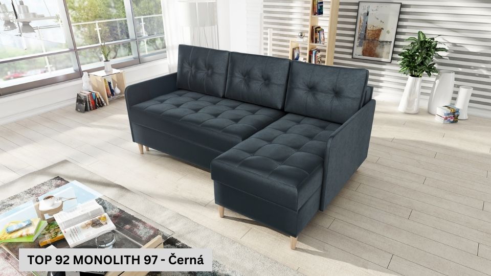 Produktové foto Rozkládací sedací souprava STRAKOŠ TOP 92 s úložným prostorem, rozkládací na spaní