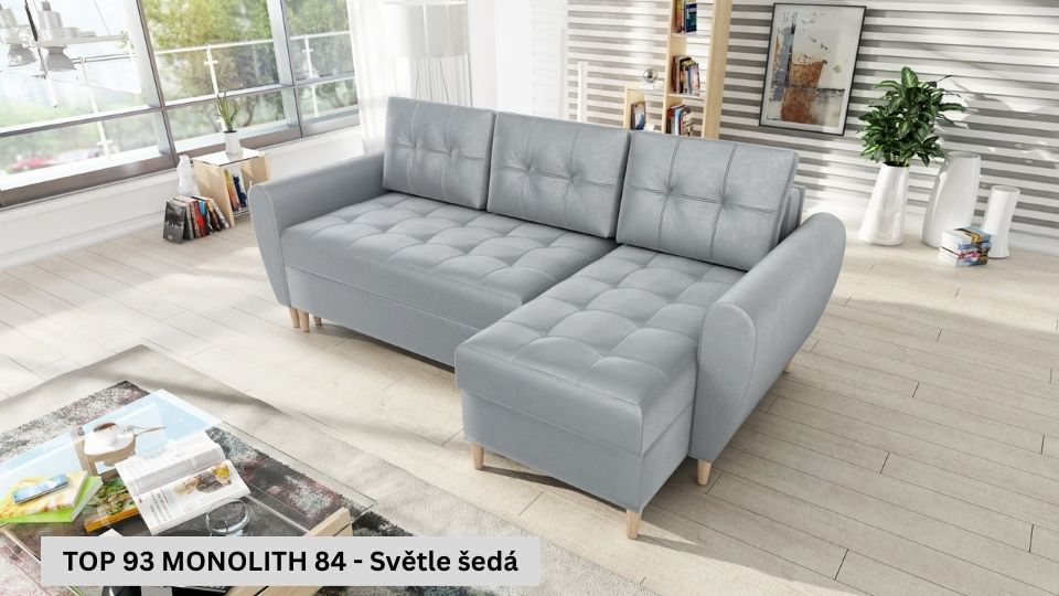 Produktové foto Rozkládací sedací souprava STRAKOŠ TOP 93 s úložným prostorem, rozkládací na spaní