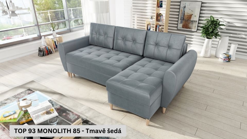 Produktové foto Rozkládací sedací souprava STRAKOŠ TOP 93 s úložným prostorem, rozkládací na spaní