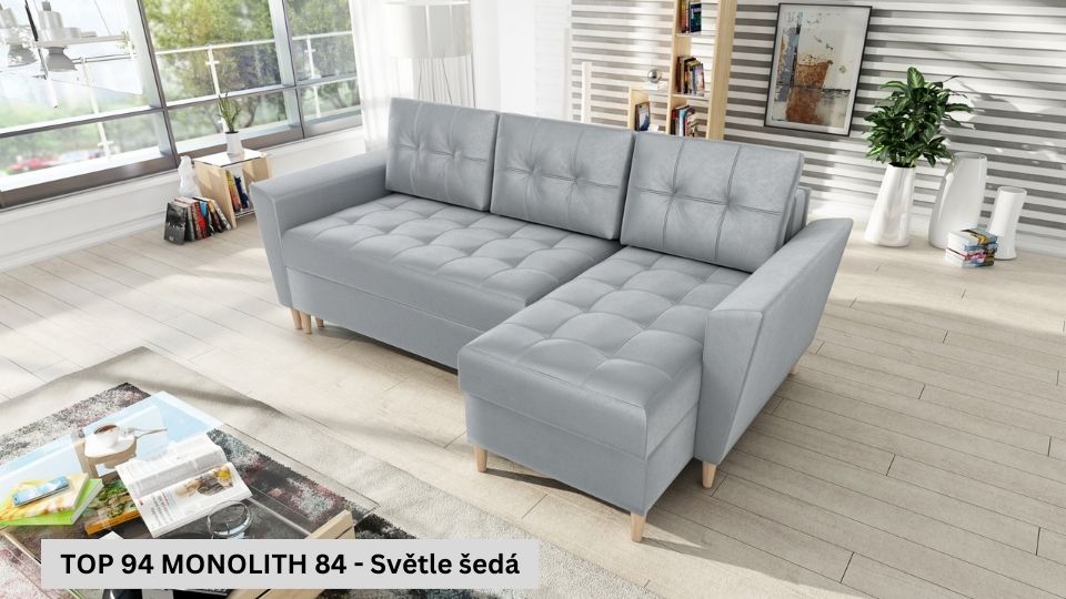 Produktové foto Rozkládací sedací souprava STRAKOŠ TOP 94 s úložným prostorem, rozkládací na spaní